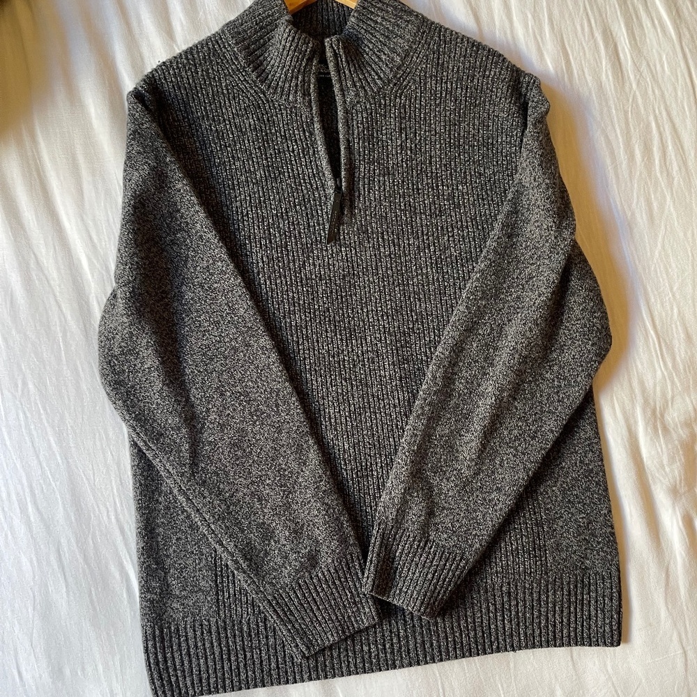 Rodd & Gunn Dark Gray Women's Extra Fine Lambswool zip Sweater